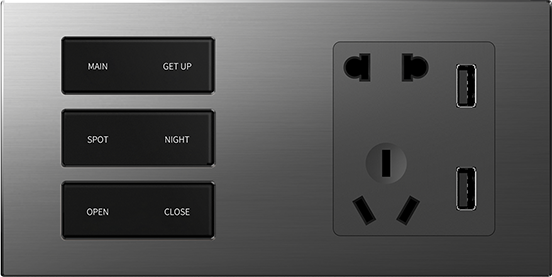 Keys+Socket Smart Switch 2 Gang