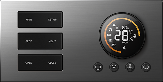 Keys+Rotary Smart Switch 2 Gang